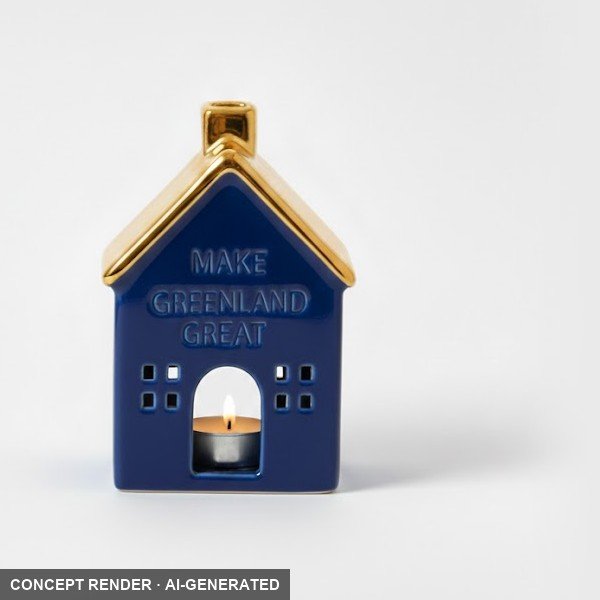 Blue First Edition Greenland ceramic house, concept render