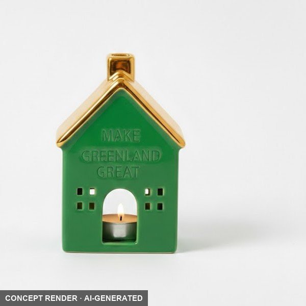 Green First Edition Greenland ceramic house, concept render