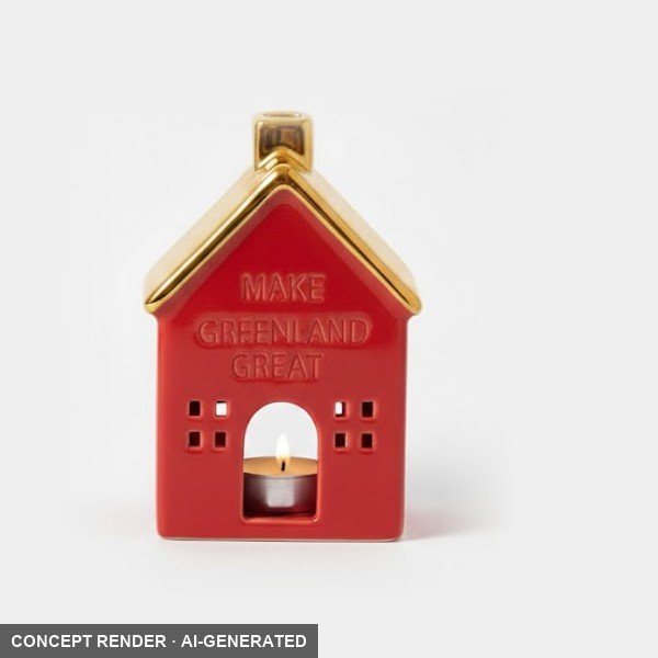 Red First Edition Greenland ceramic house, concept render